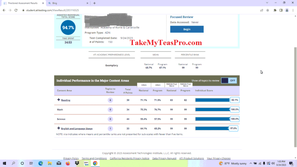 take my teas exam reviws