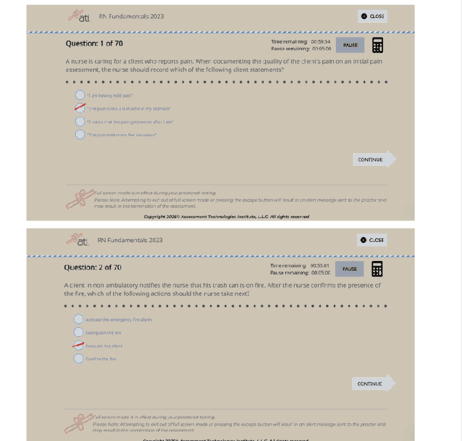 RN Fundamentals Online Practice