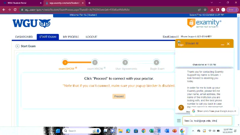 take my online exam